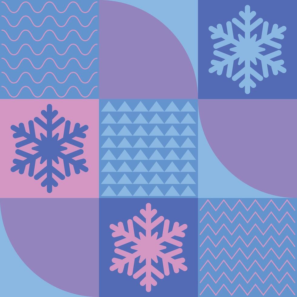 Winter pattern with snowflakes vector