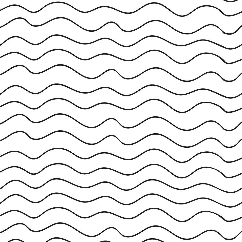 Wavy pattern background black doodle , simple design vector