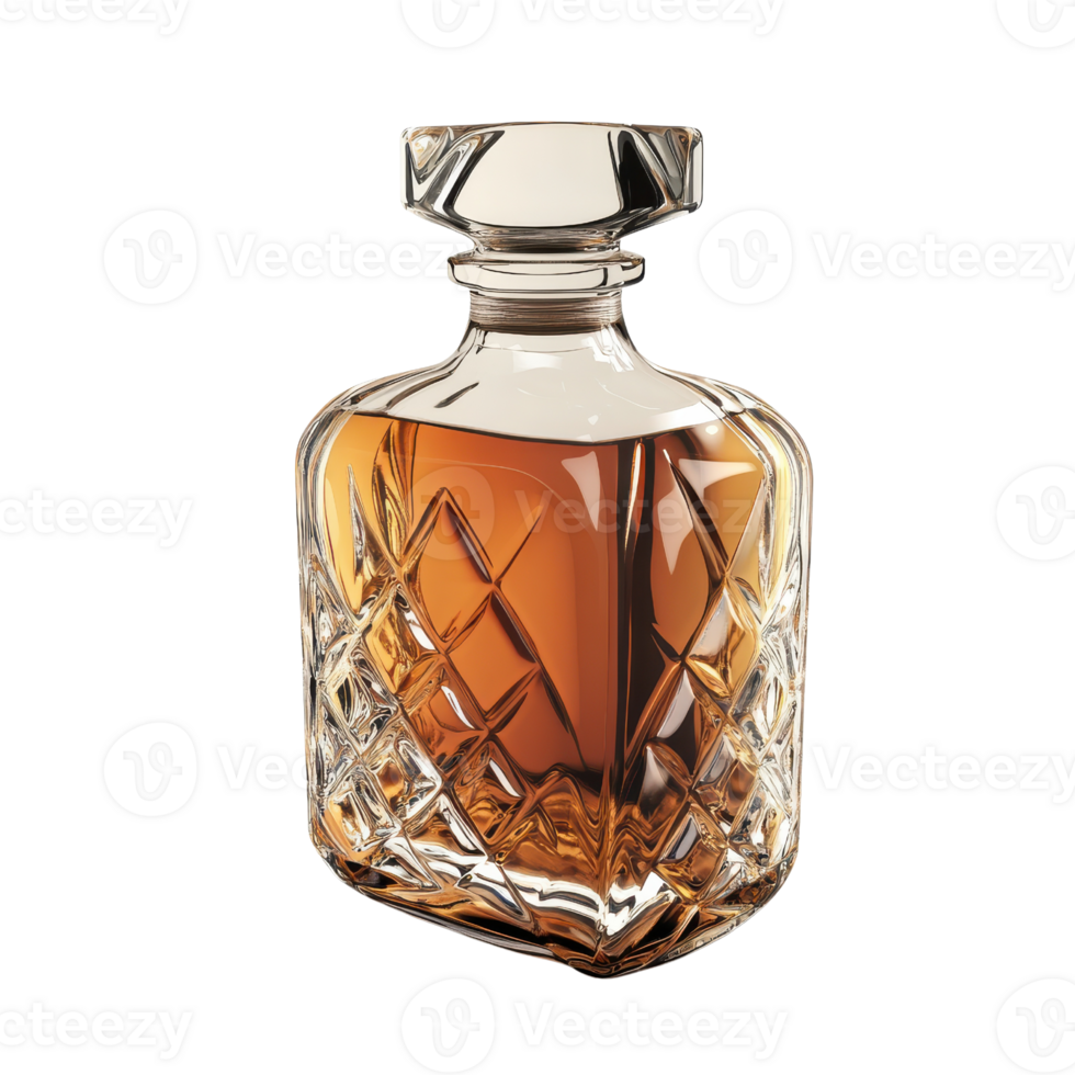 Crystal Decanter of Amber Liquid Luxury Drinks Still Life png
