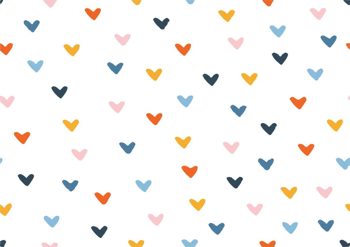Seamless pattern with colorful hearts vector