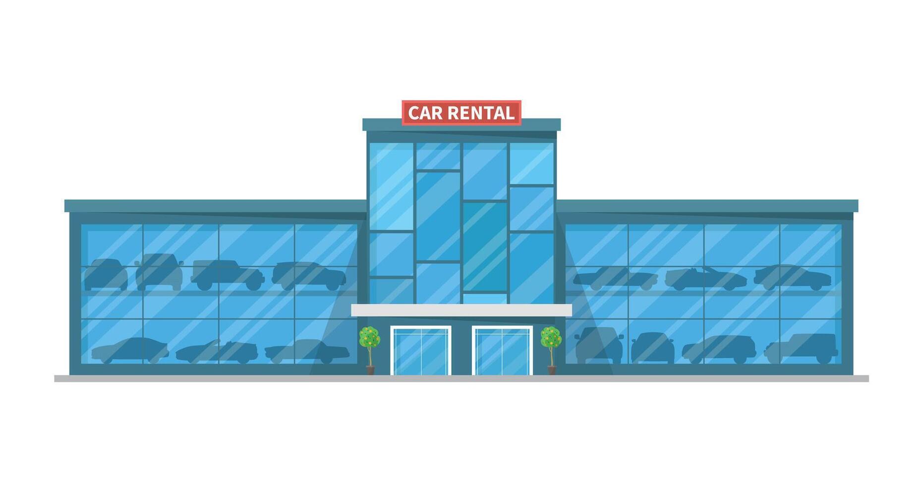 Modern car rental point building icon isolated on white background. vector