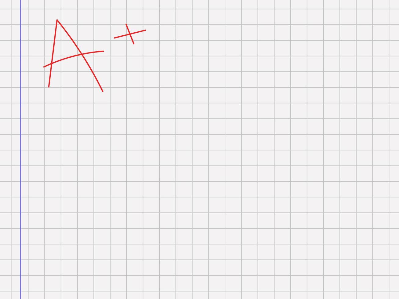 Ruled paper sheet with A grade. vector
