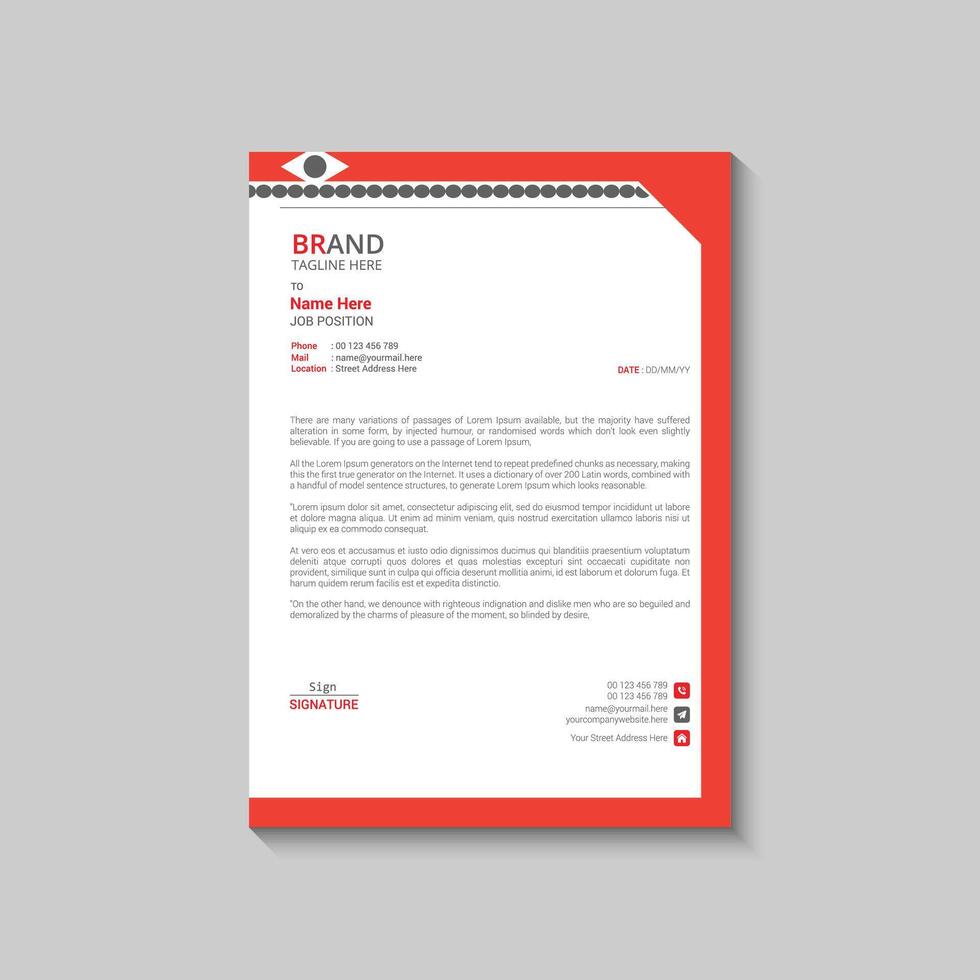 Creative letterhead template design vector