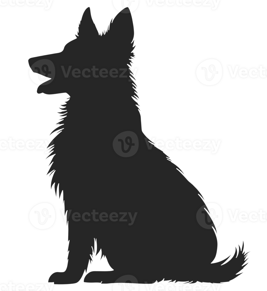 Silhouette of a dog isolated on transparent background png
