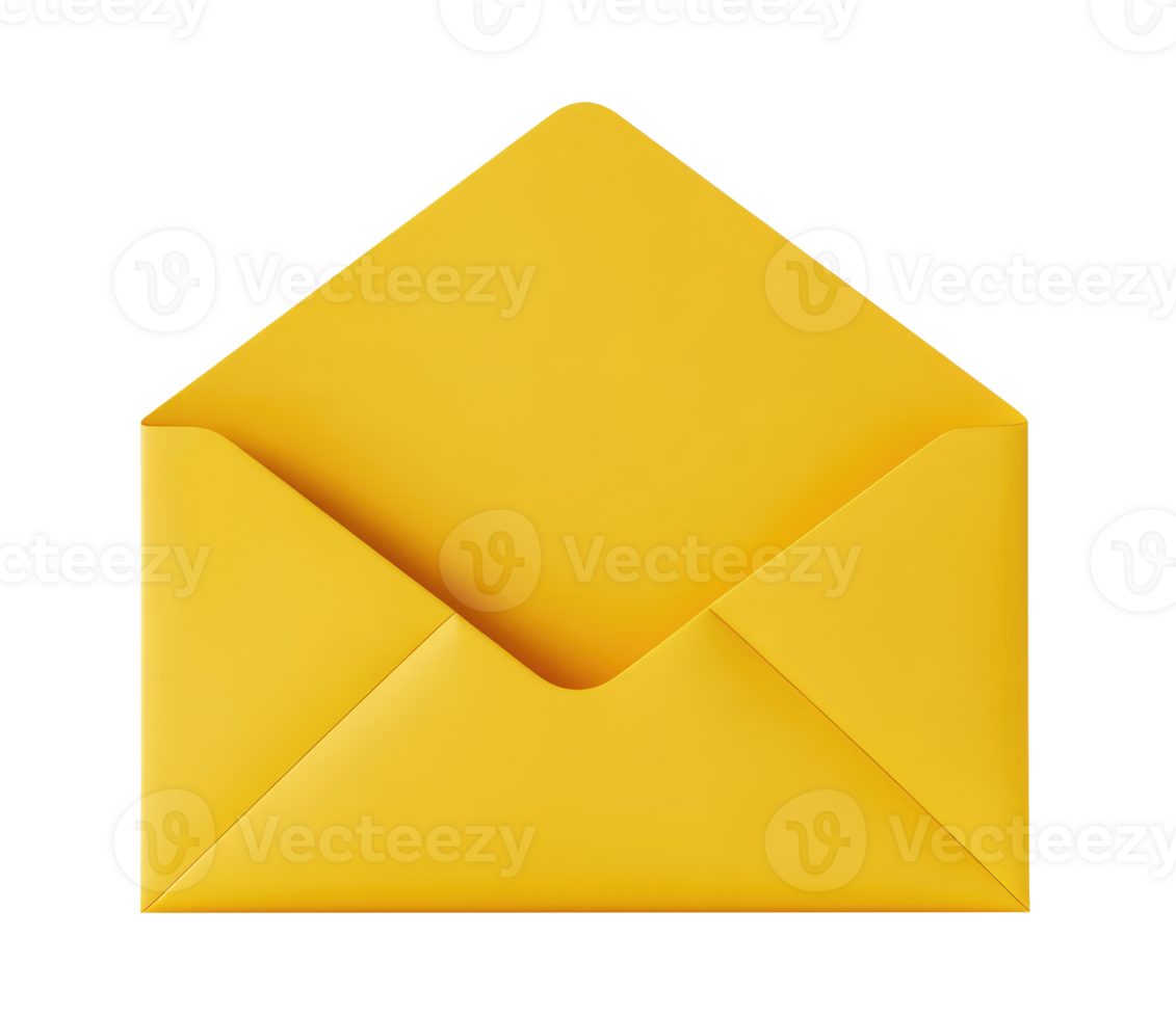 Illustration of an open blue envelope isolated on transparent background png