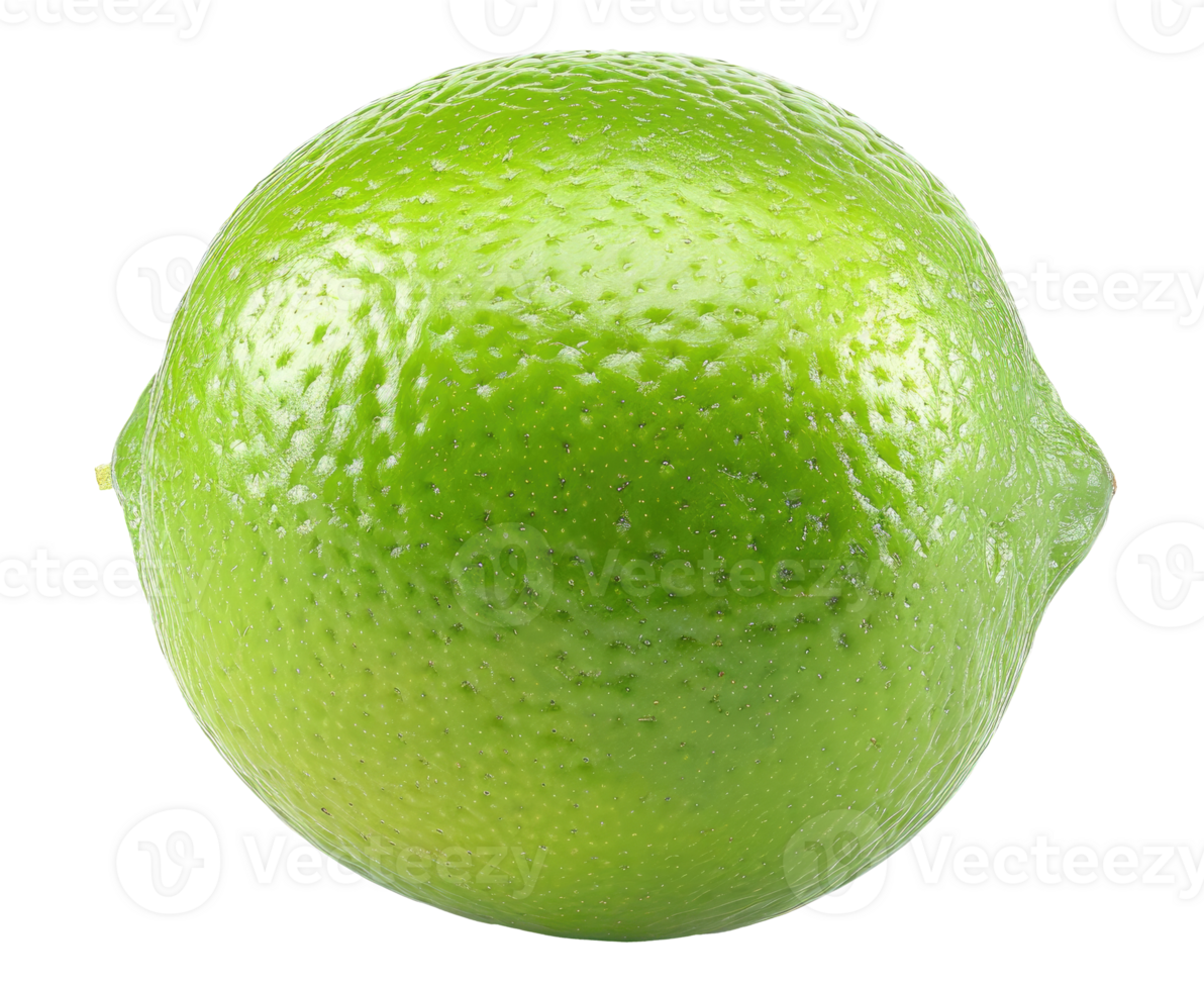 One ripe lime isolated on transparent background png