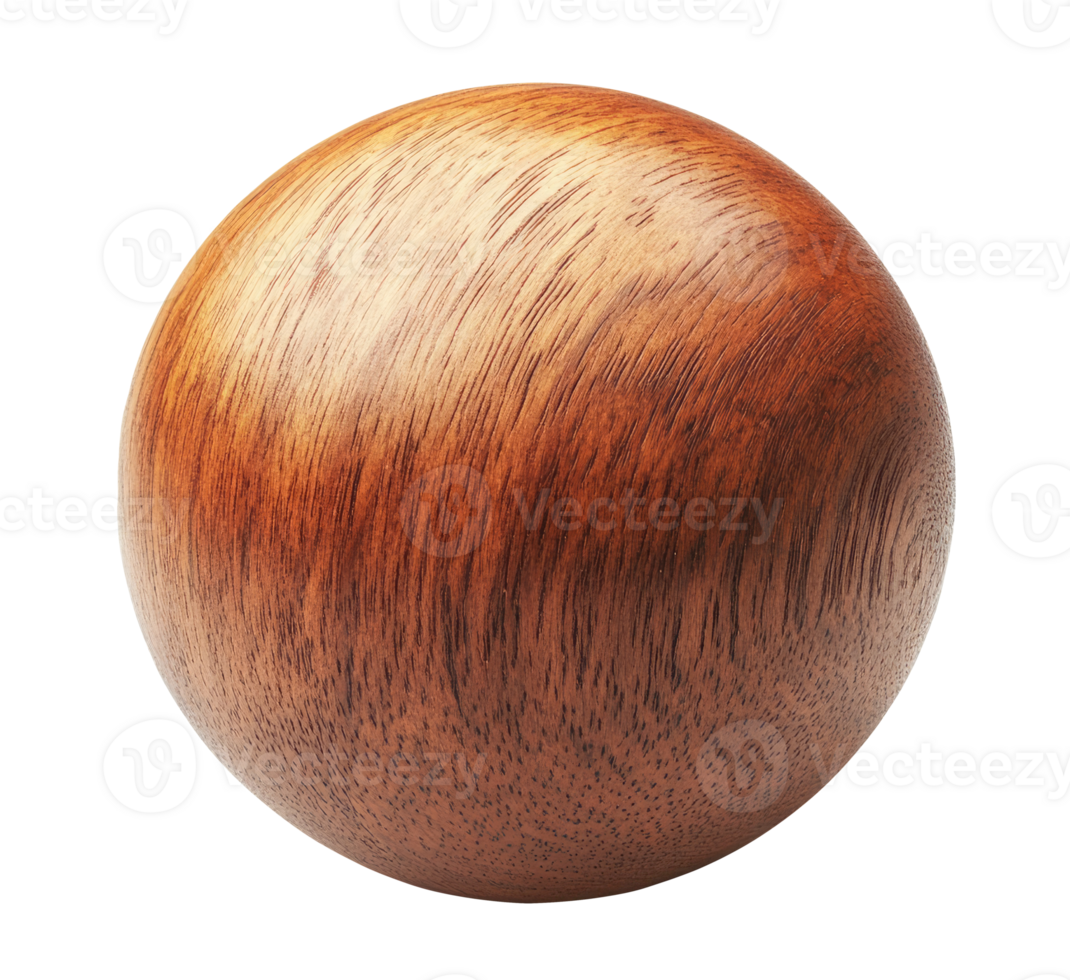 Wooden ball isolated on transparent background png
