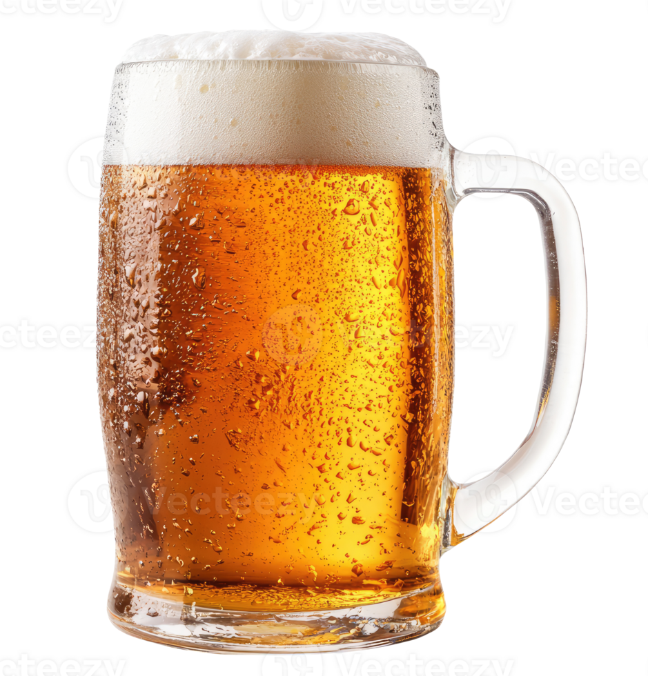 Classic beer glass with handle isolated on transparent background png