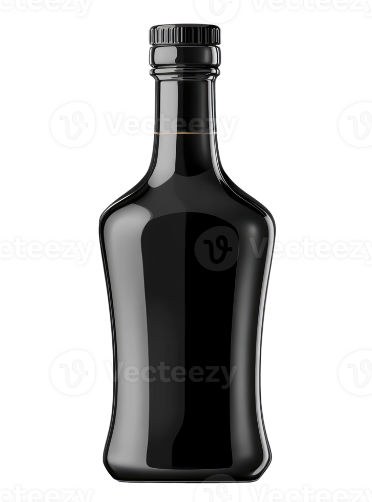 Black bottle for wine or oil isolated on transparent background png
