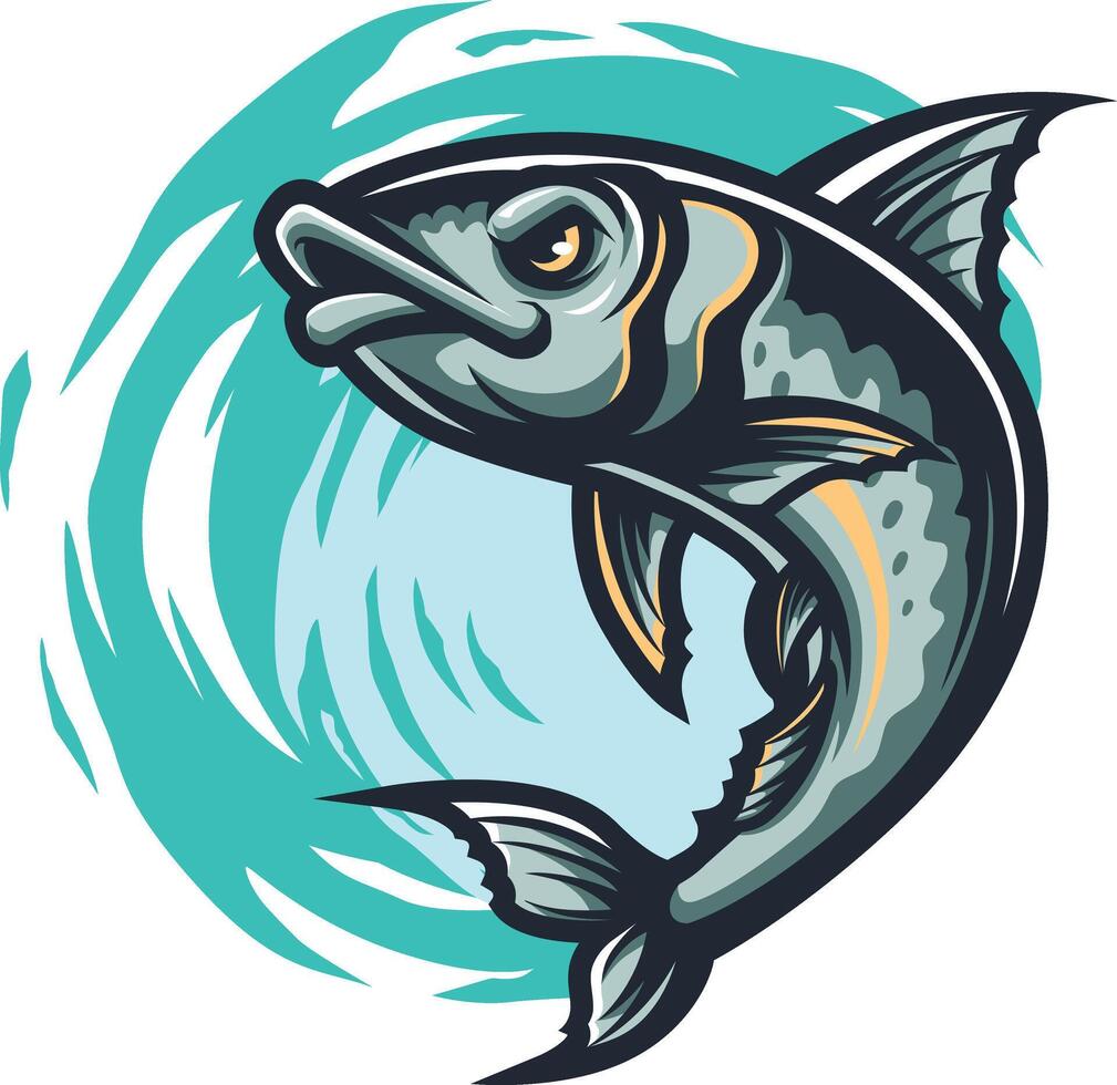 Sardine Fish Jump Mascot vector
