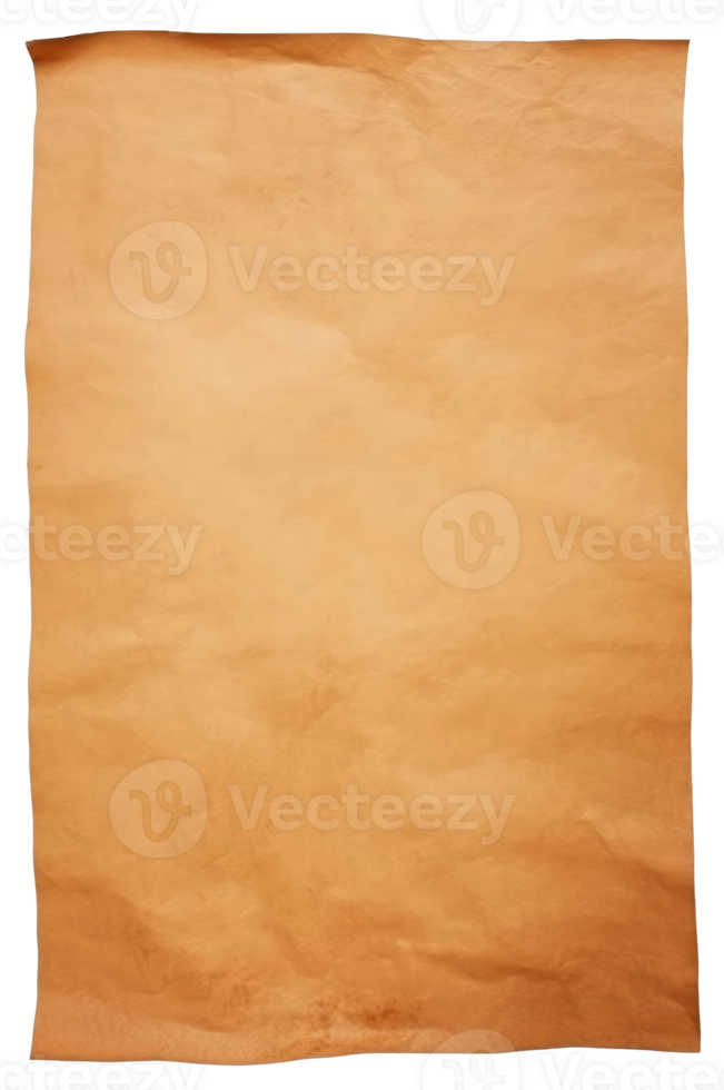 Vertical brown paper page isolated on transparent background png