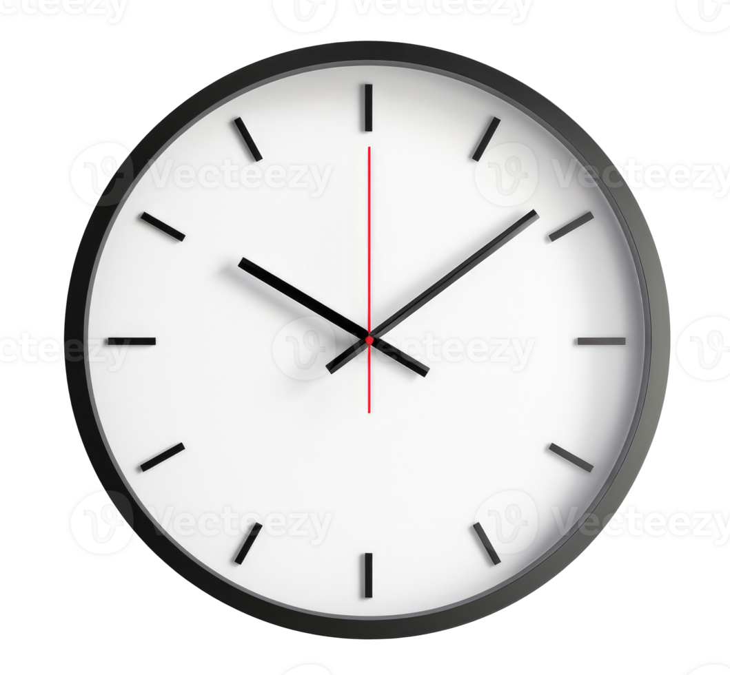 oficina reloj aislado en transparente antecedentes png