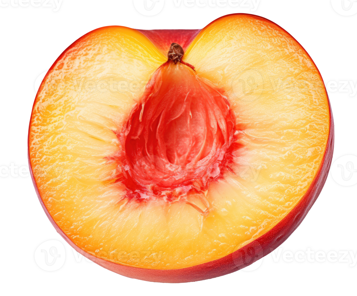 Half of a nectarine isolated on transparent background png