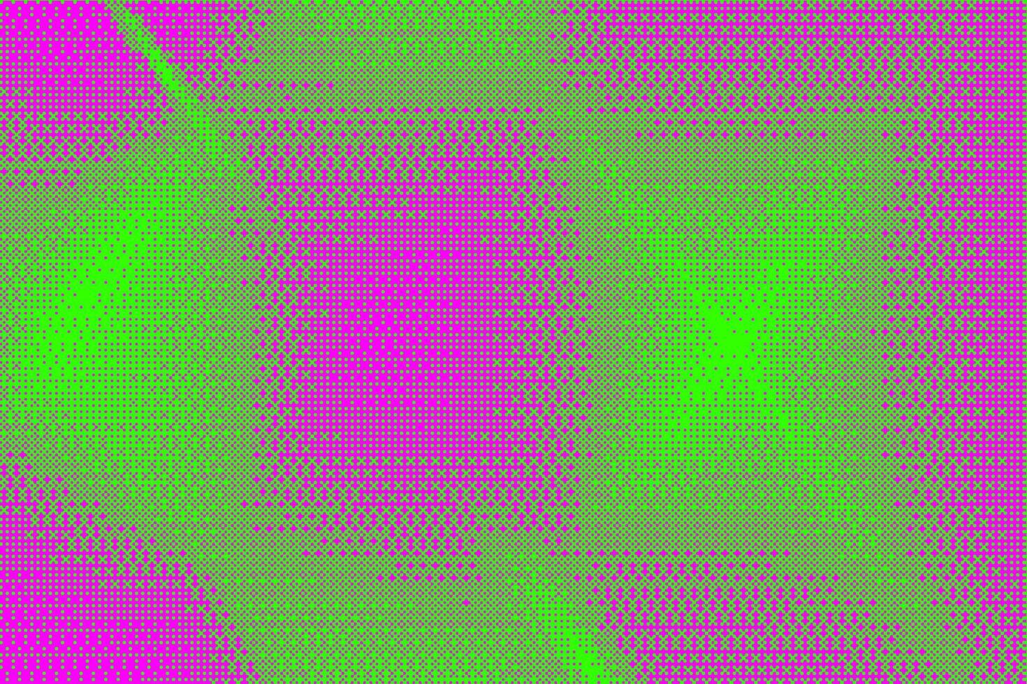 Pixel background with bitmap pattern. Retro game dotted gradient effect. dither gradation. Abstract glitch digital noise. Grainy pink and green halftone vintage wallpaper vector