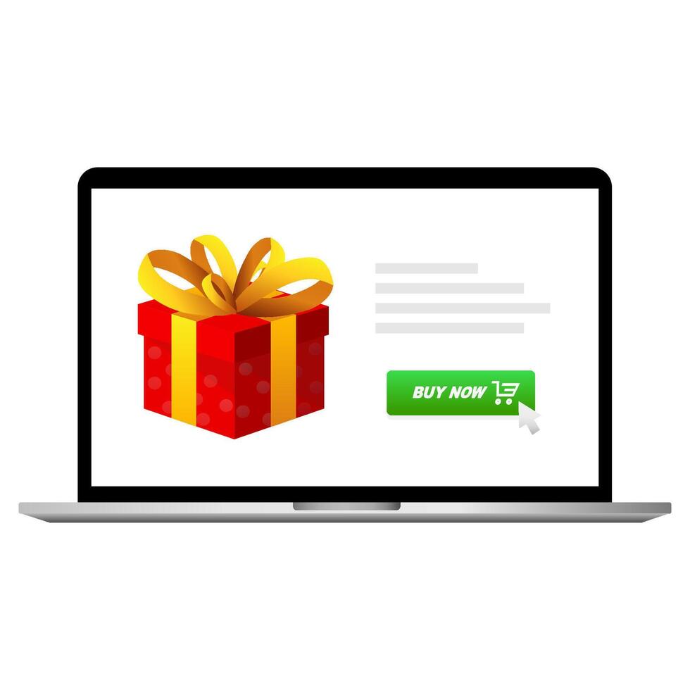 Online shopping concept with open laptop. Online shopping. illustration vector