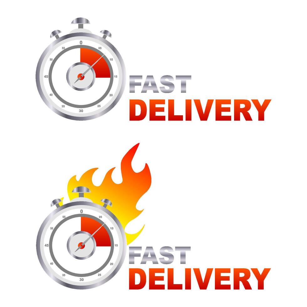 express delivery with a timer stopwatch icon. Fast delivery, express. illustration vector
