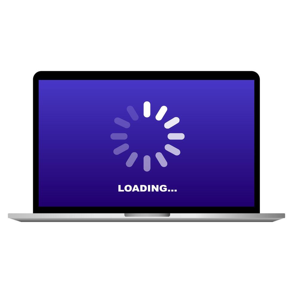 site loading speed. System update. Laptop. illustration vector