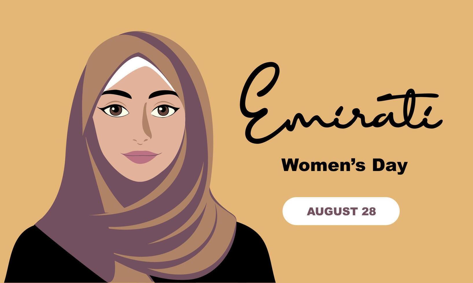 Emirates Women's Day Design with Female with Hijab vector