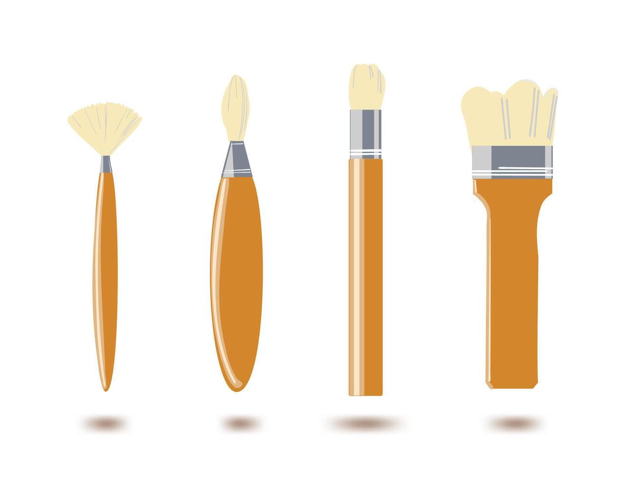 Set of simple drawings , flat. painting tools, brushes, a set of items for repair, working with hands. vector