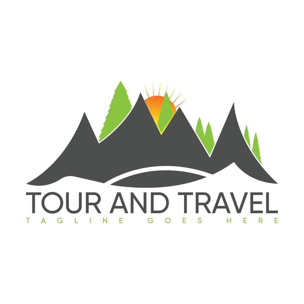 Tours and Travel Logo Design, Travel Logo Design, Tourist Guide Logo Design. vector