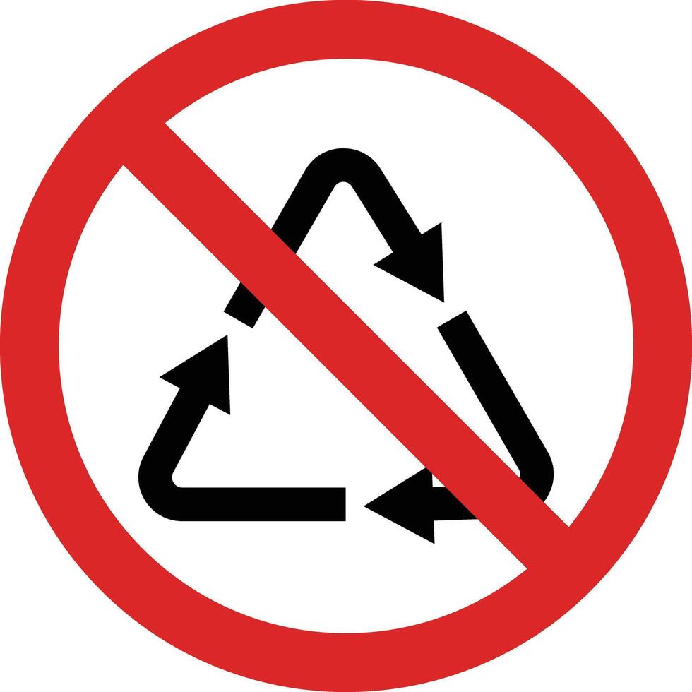 Do not recycle sign isolated on white background . No recycle sign . Recycling prohibition sign . illustration vector
