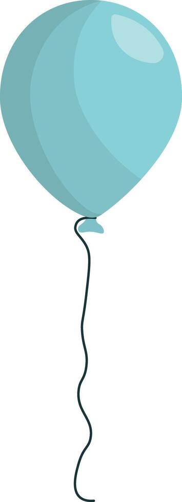 blue balloon on a string without background vector