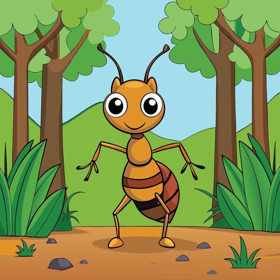 An ant in the forest vector