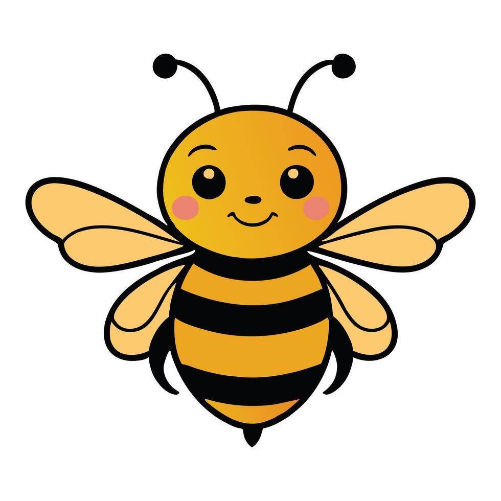 A minimalist bee silhouette with a rounded body, fine wings, and distinct stripes, symbolizing diligence, harmony, and nature. vector