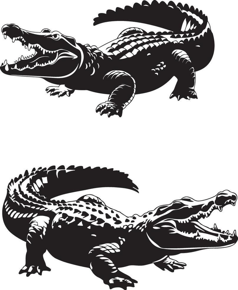 Crocodile in Bold Silhouette vector