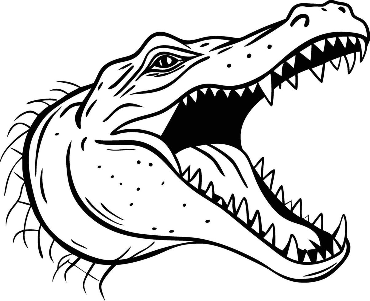 Ferocious Crocodile Head Silhouette vector