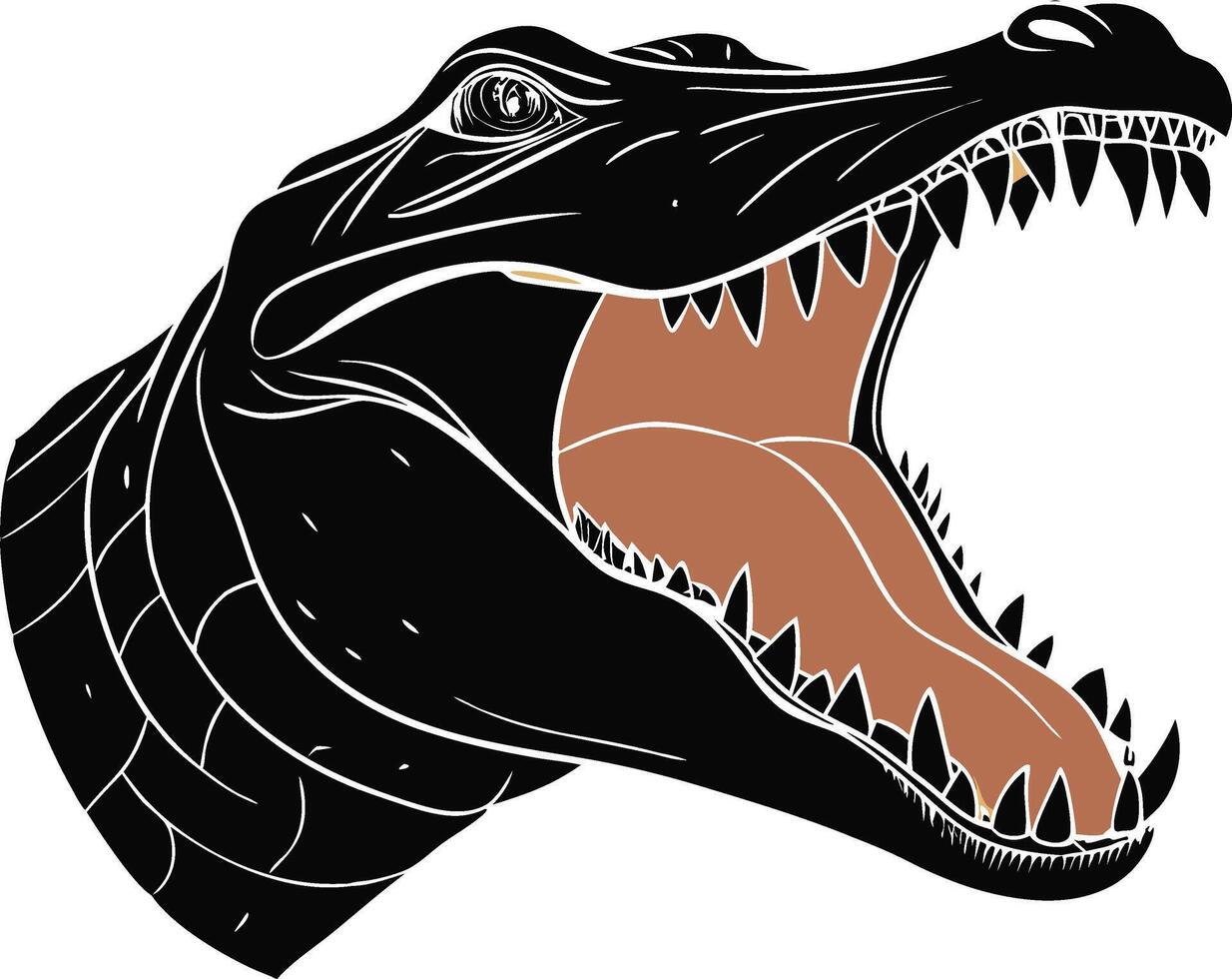 alligator head with its mouth open vector