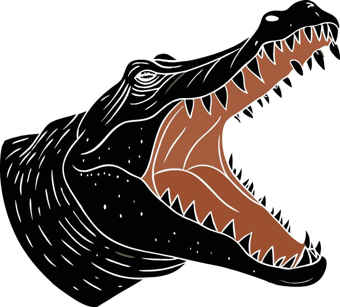 an alligator head with its mouth open vector