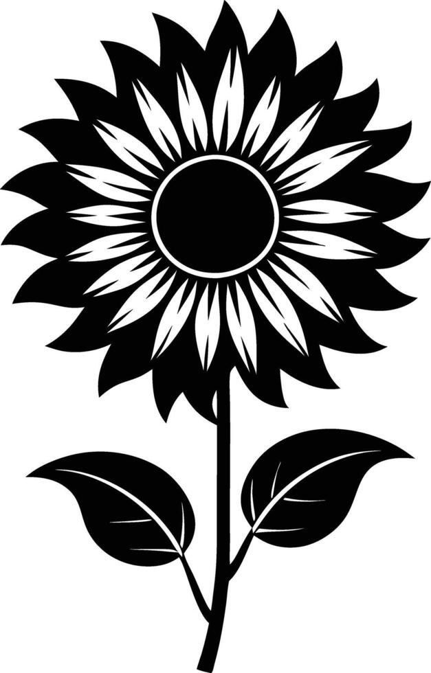 Bold Sunflower Silhouette Pattern vector