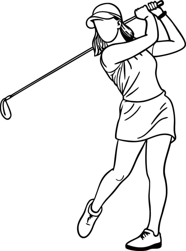 Golfer Preparing a Swing Silhouette vector