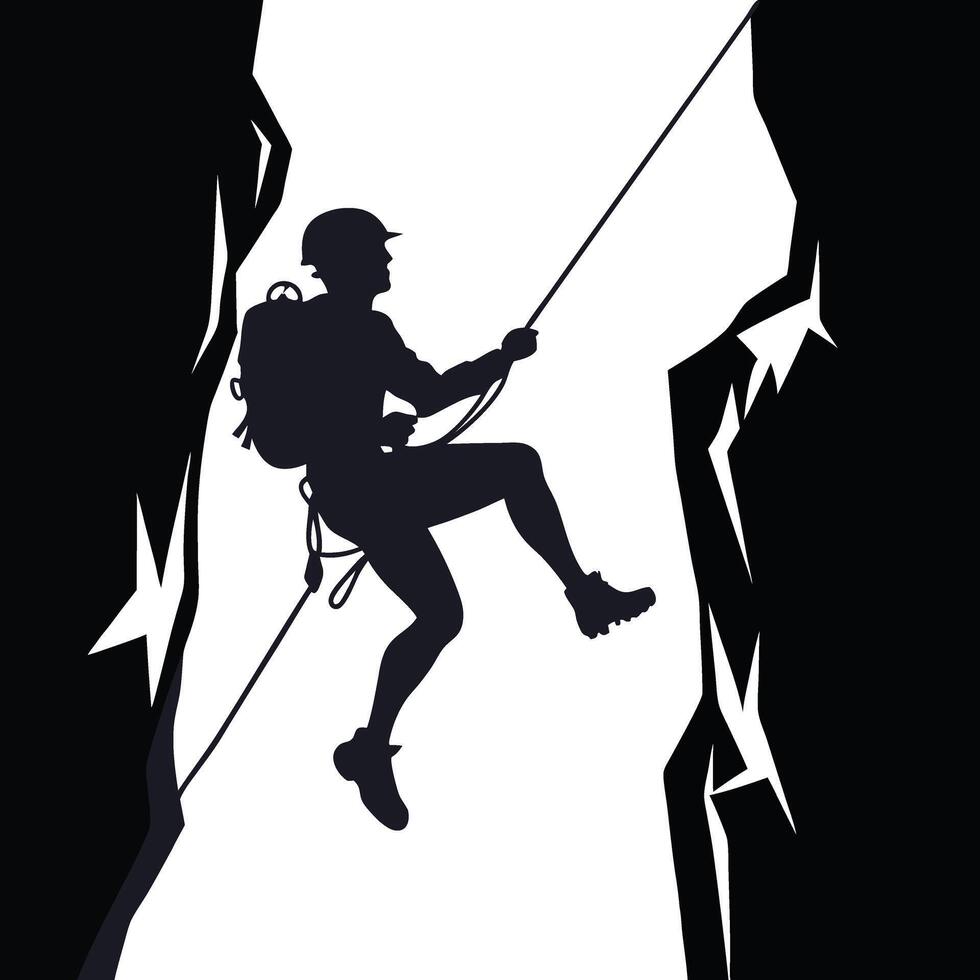 Exploring the Peaks Silhouette Design vector