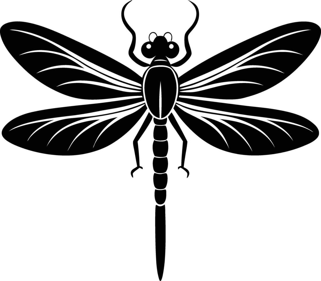 Artistic Stylized Dragonfly Silhouette vector