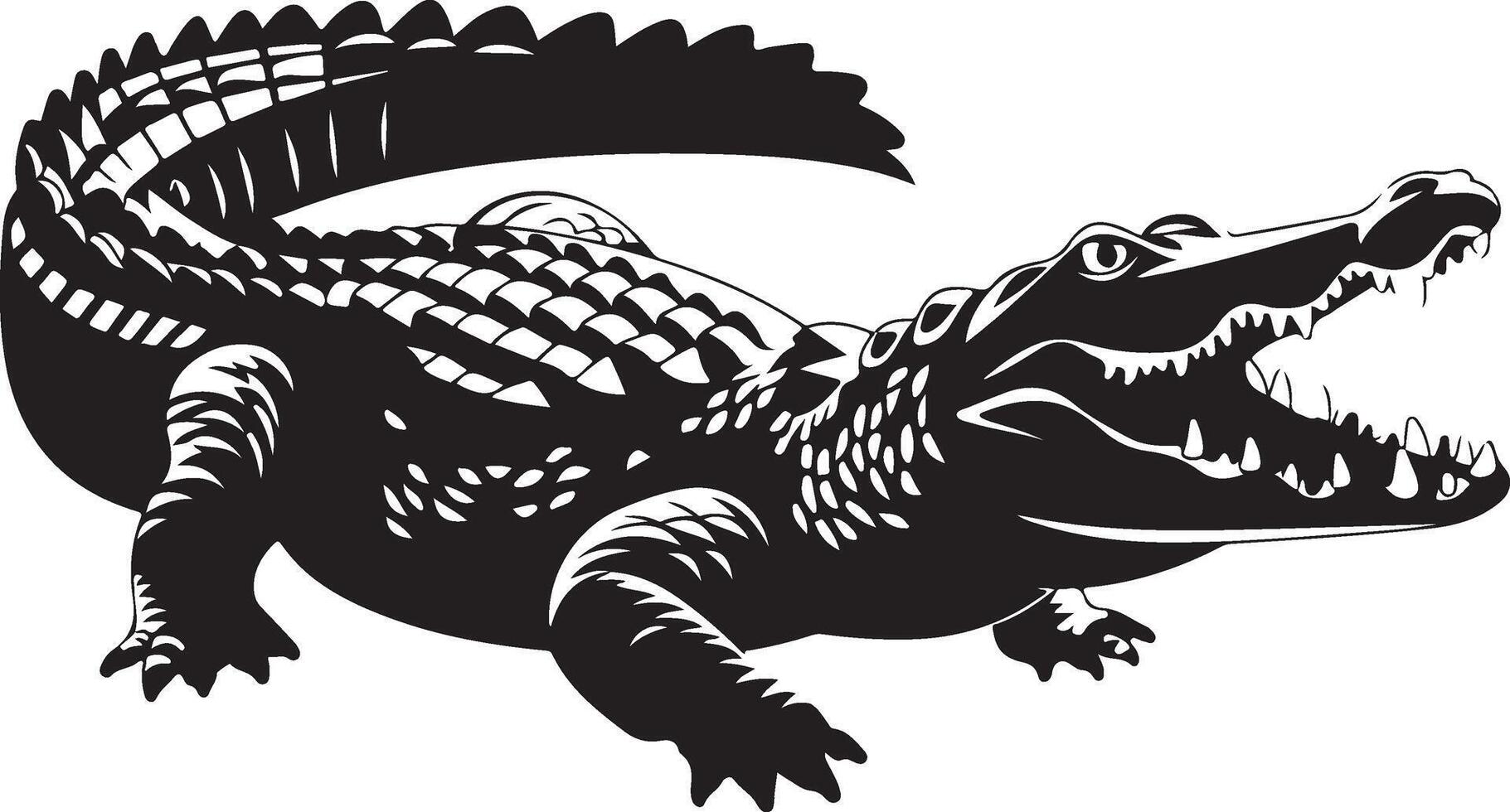 Crocodile Shadow Silhouette vector