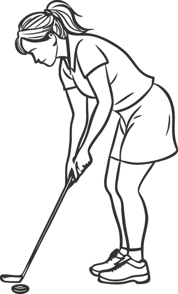 Golfer Taking a Shot Pose vector
