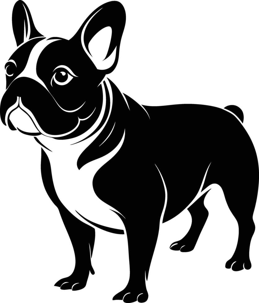 Adorable French Bulldog Silhouette vector