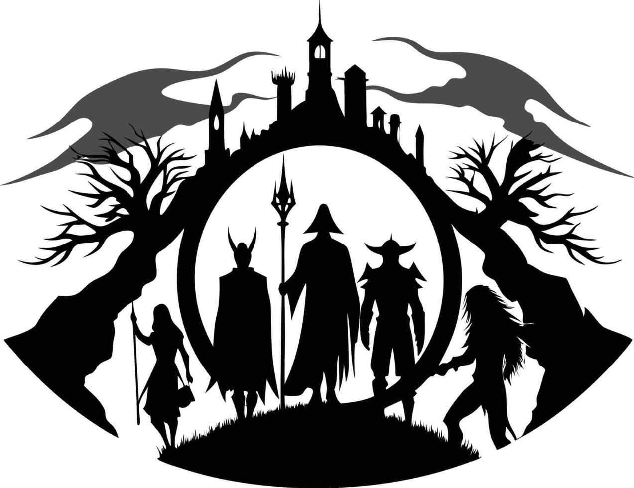 The Fellowship and the Shadowed vector