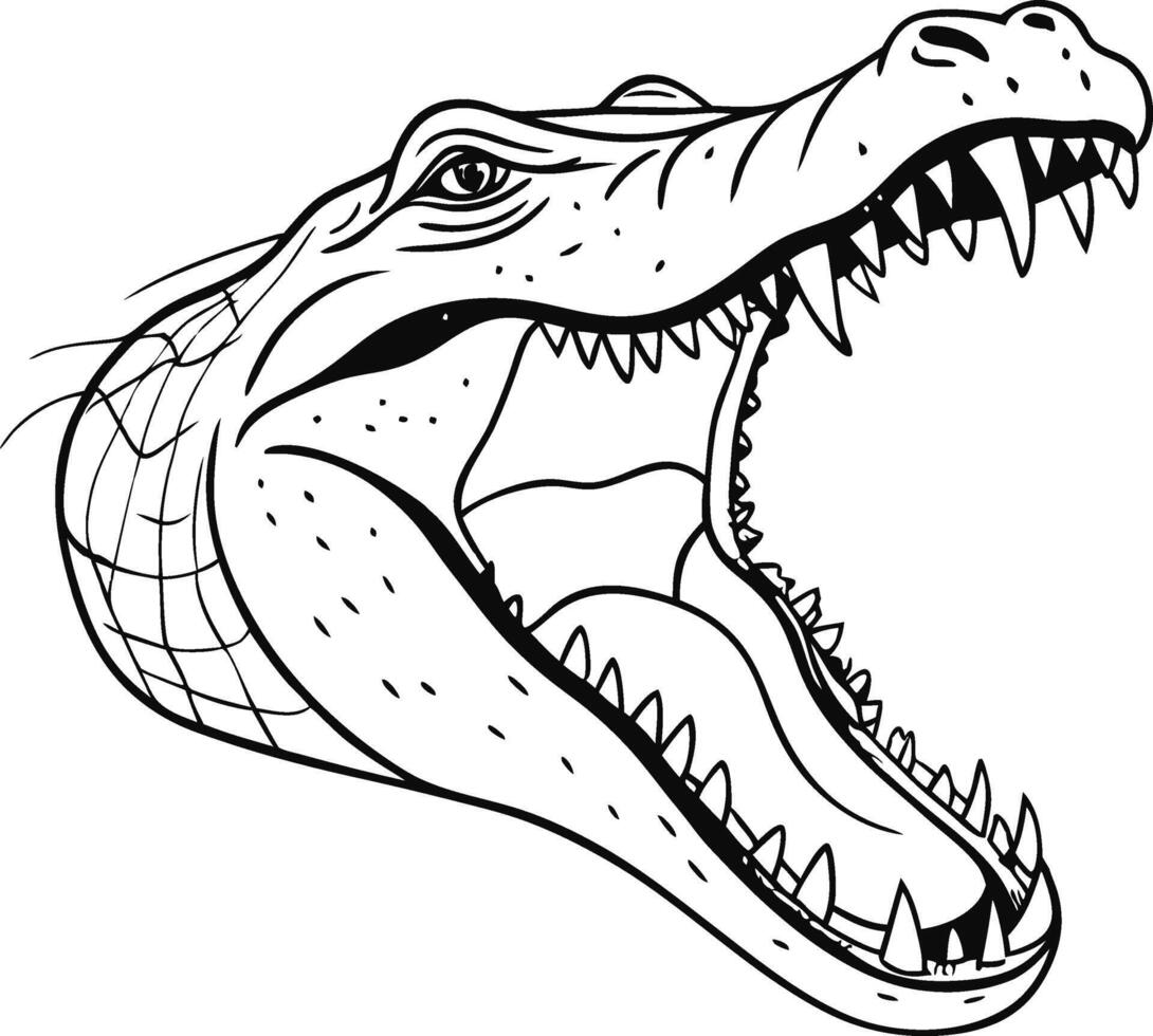 Angry Crocodile Head Design vector