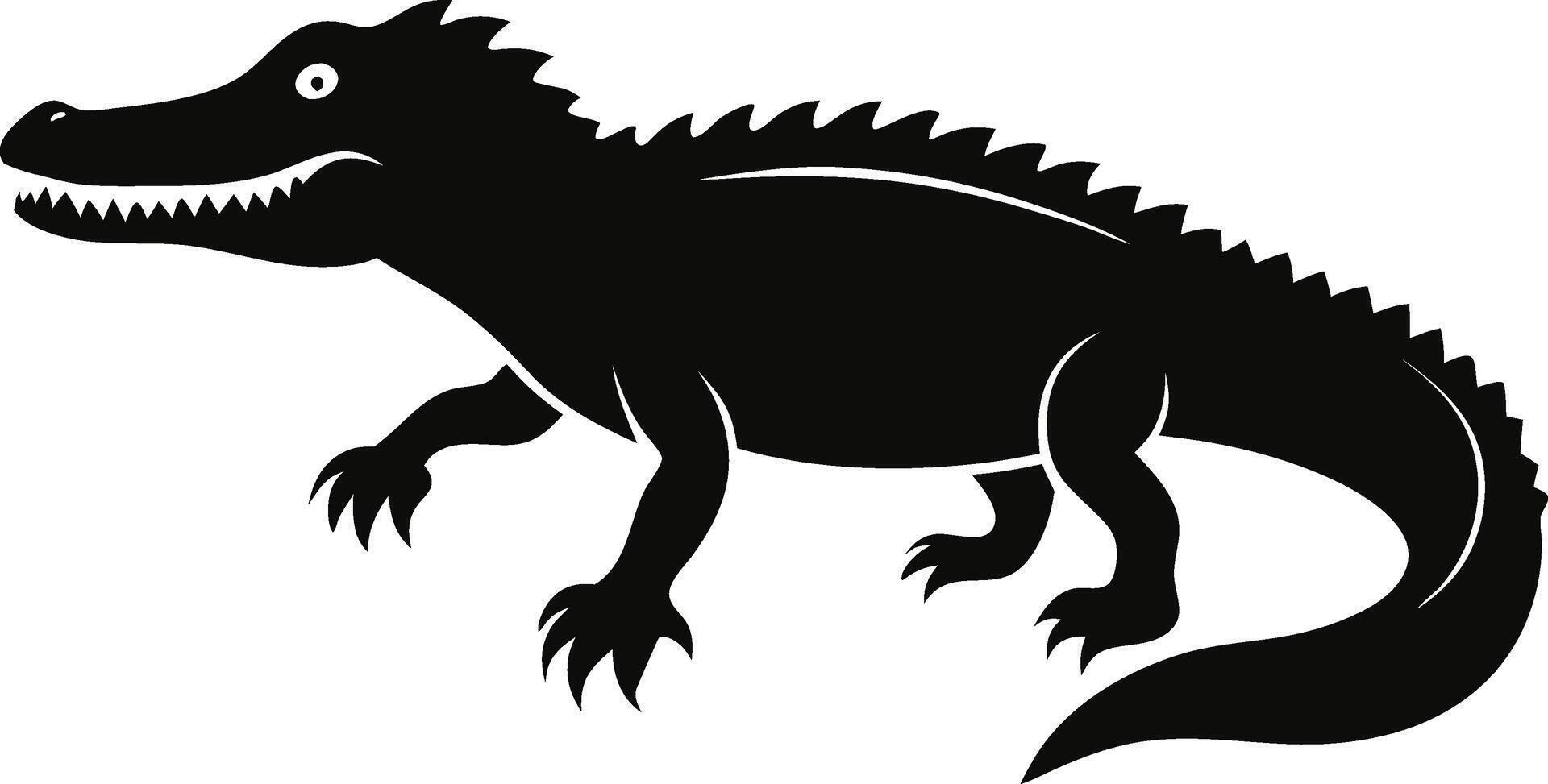 Sharp Crocodile Silhouette vector