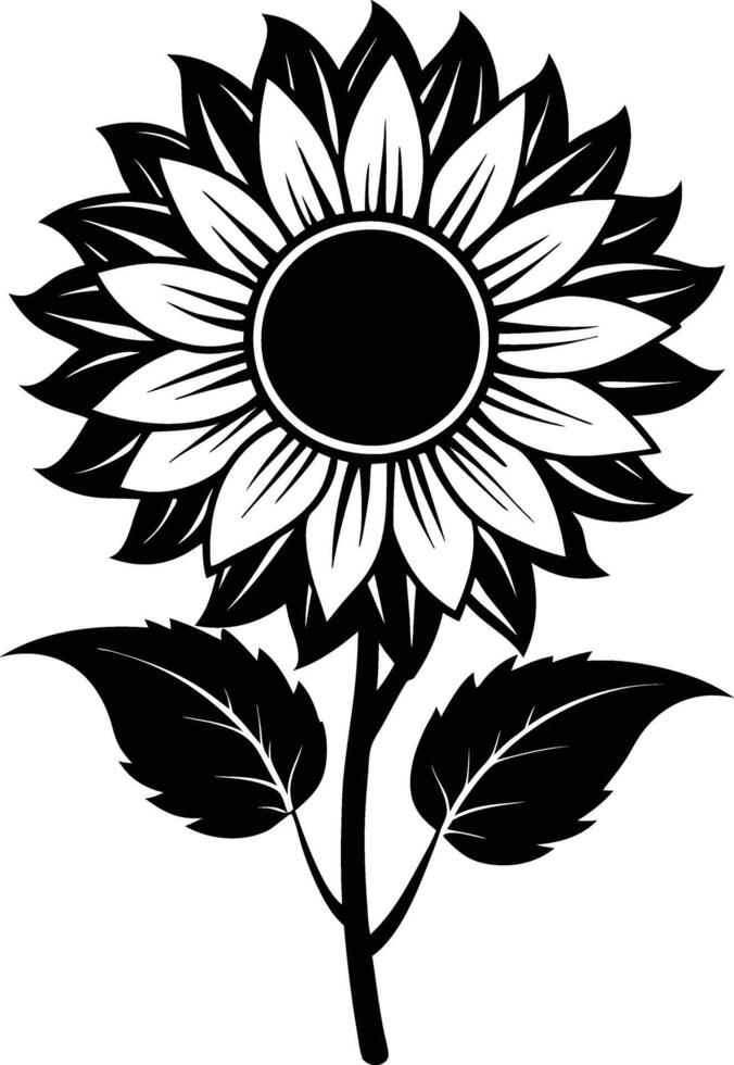 Minimalist Sunflower Silhouette Design vector