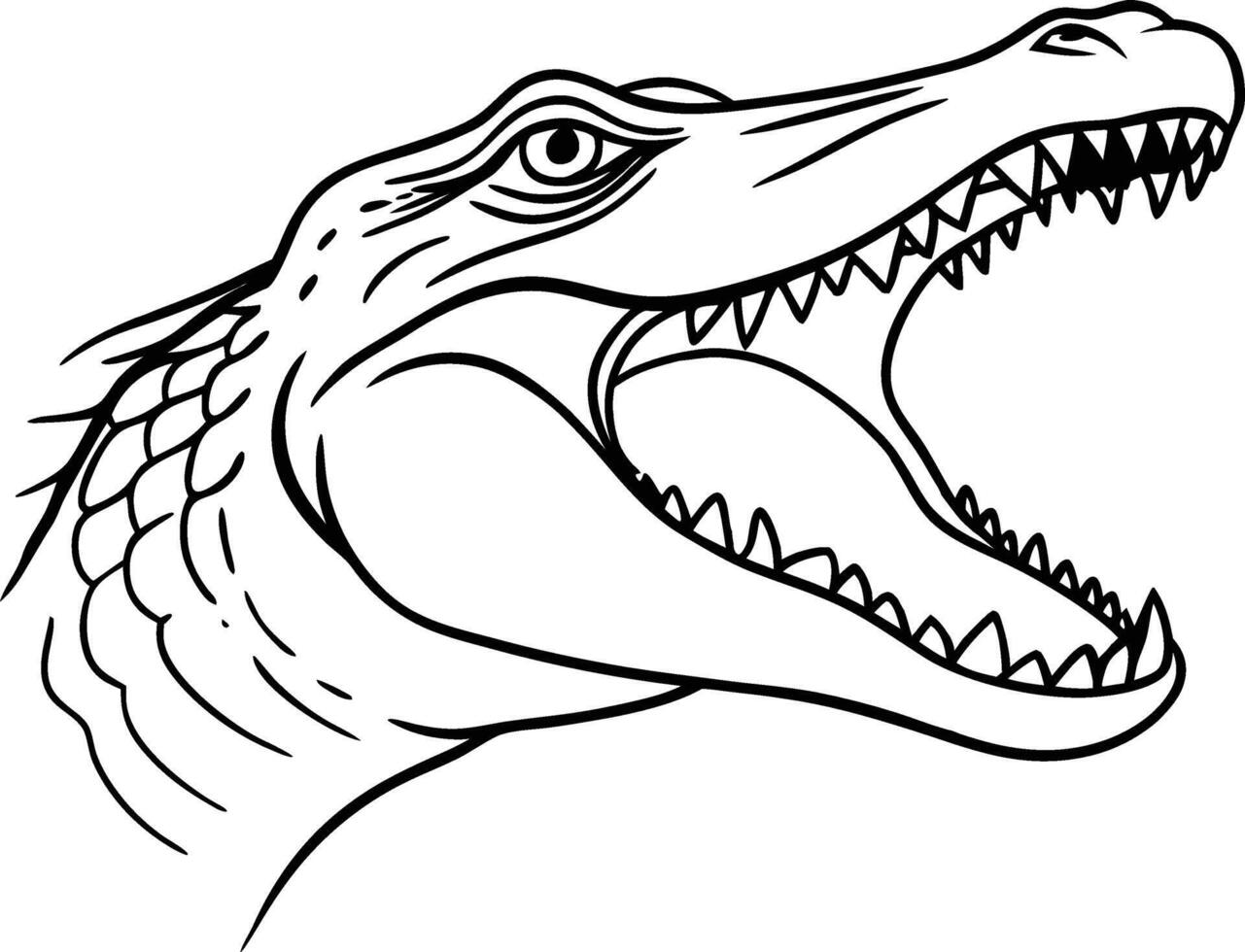 Crocodile Head in Bold Lines vector