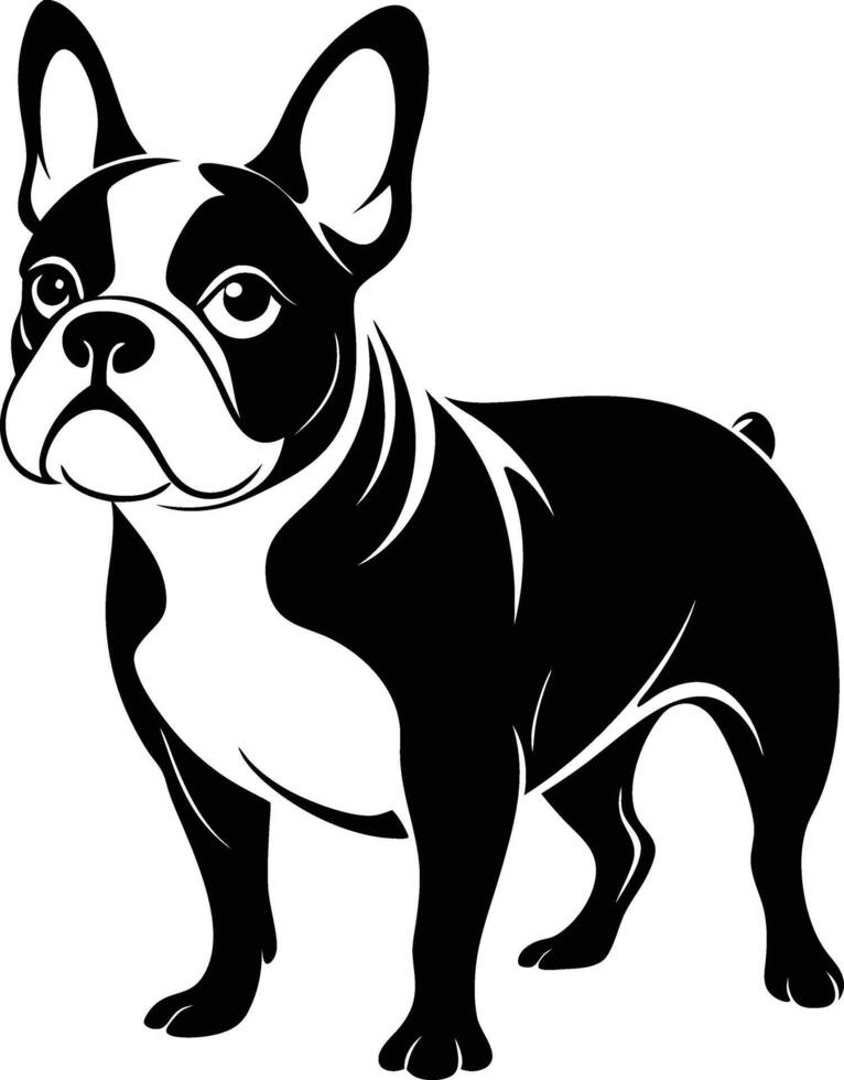 Simple French Bulldog Silhouette vector
