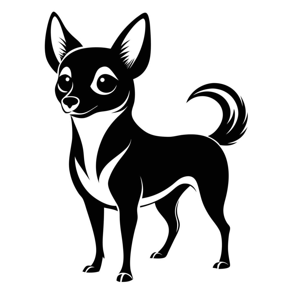 Minimalist Chihuahua Dog Silhouette vector