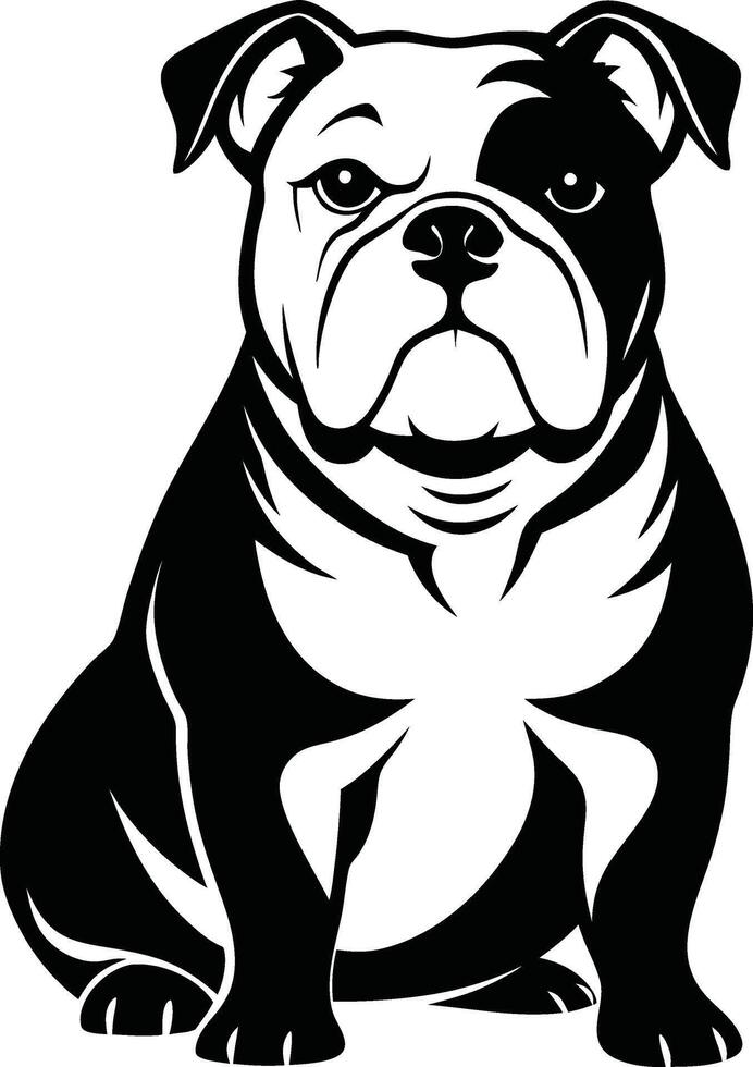 Strong Classic Bulldog Silhouette vector