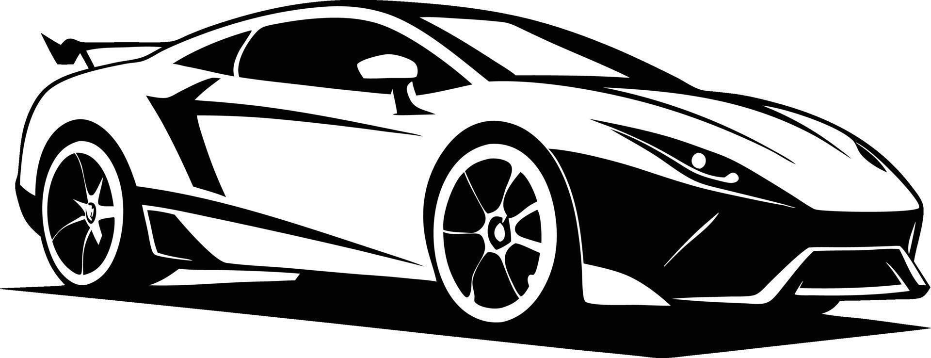 Iconic Supercar Silhouette Outline vector