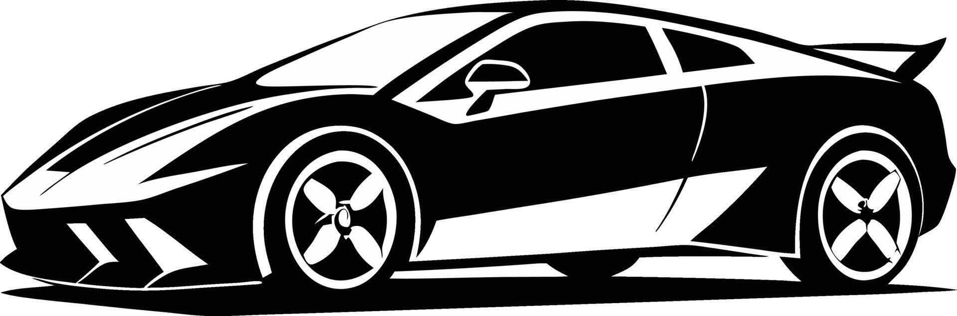 Supercar Side Profile Silhouette vector