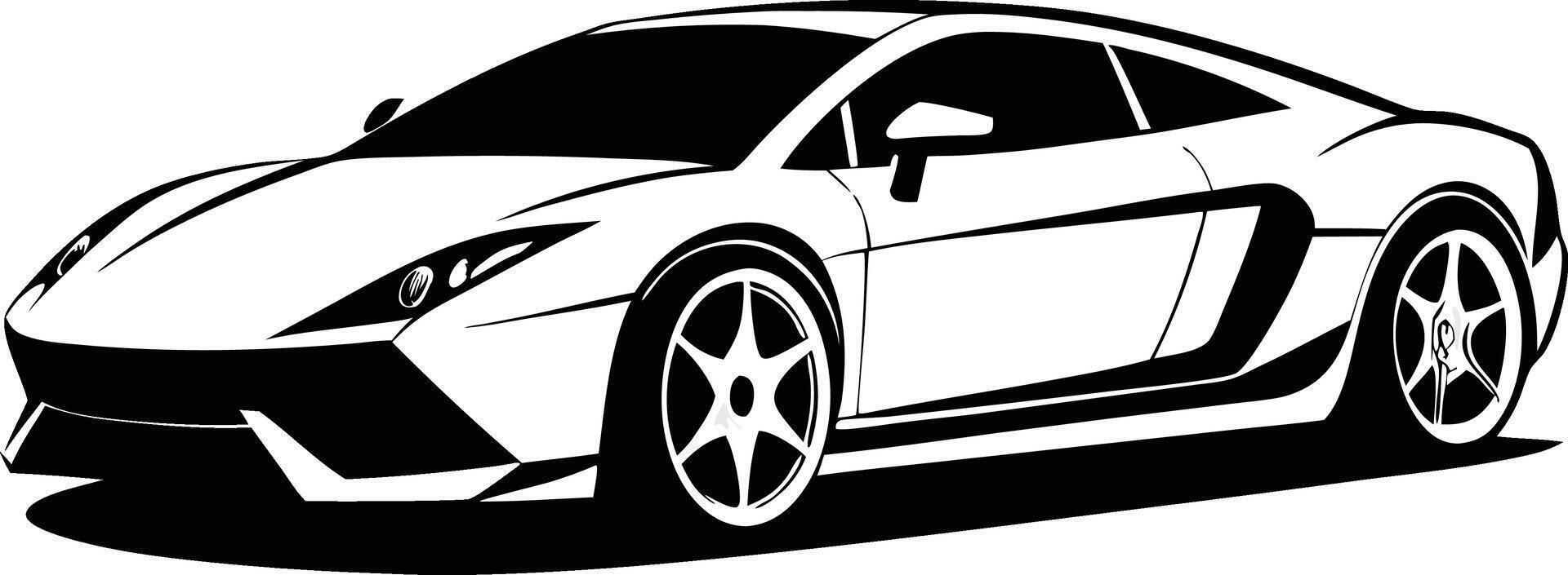 Sleek Supercar Silhouette vector